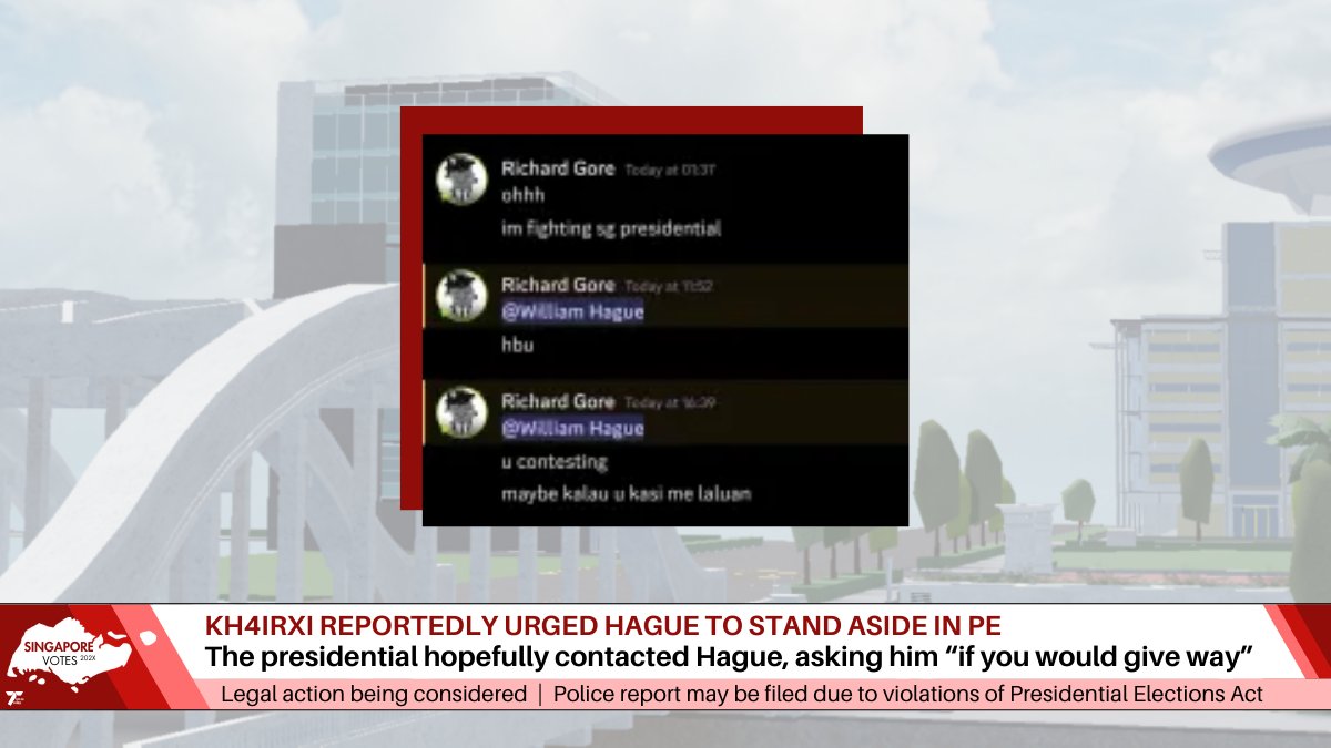 TimesToday_RBX's tweet photo. SINGAPORE – Presidential hopeful KH4IRXI reportedly urged fellow candidate William_Hague to stand aside for the Presidential Elections. https://t.co/M84sOVXG97
