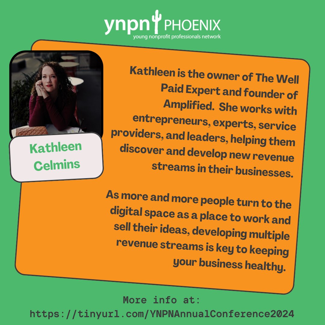 🌟Kathleen Celmins will be a guest speaker at <a href="/ynpnPHX/">YNPN Phoenix</a>'s Annual #Conference: New Horizons, covering, "Artificial Intelligence - Overcoming Barriers to Adoption".🌟 

🎟️ Get your tickets before they're sold out!zurl.co/sgRP

#PhoenixAZ #NonprofitLeaders