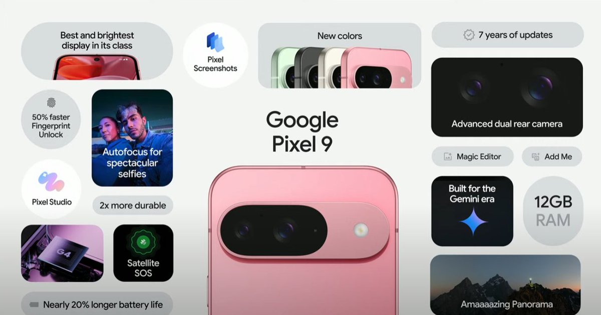 sabatage's tweet photo. Google Pixel 9, Pixel 9 Pro and Pixel Pro Fold
#MadeByGoogle #MadeByGoogle2024 #TeamPixel #pixel #pixel9 #Gemini #pixelwatch #GooglePixel9Launch #Pixel9Series #GoogleLaunchEvent #livestreaming https://t.co/1jVHEJBqnq
