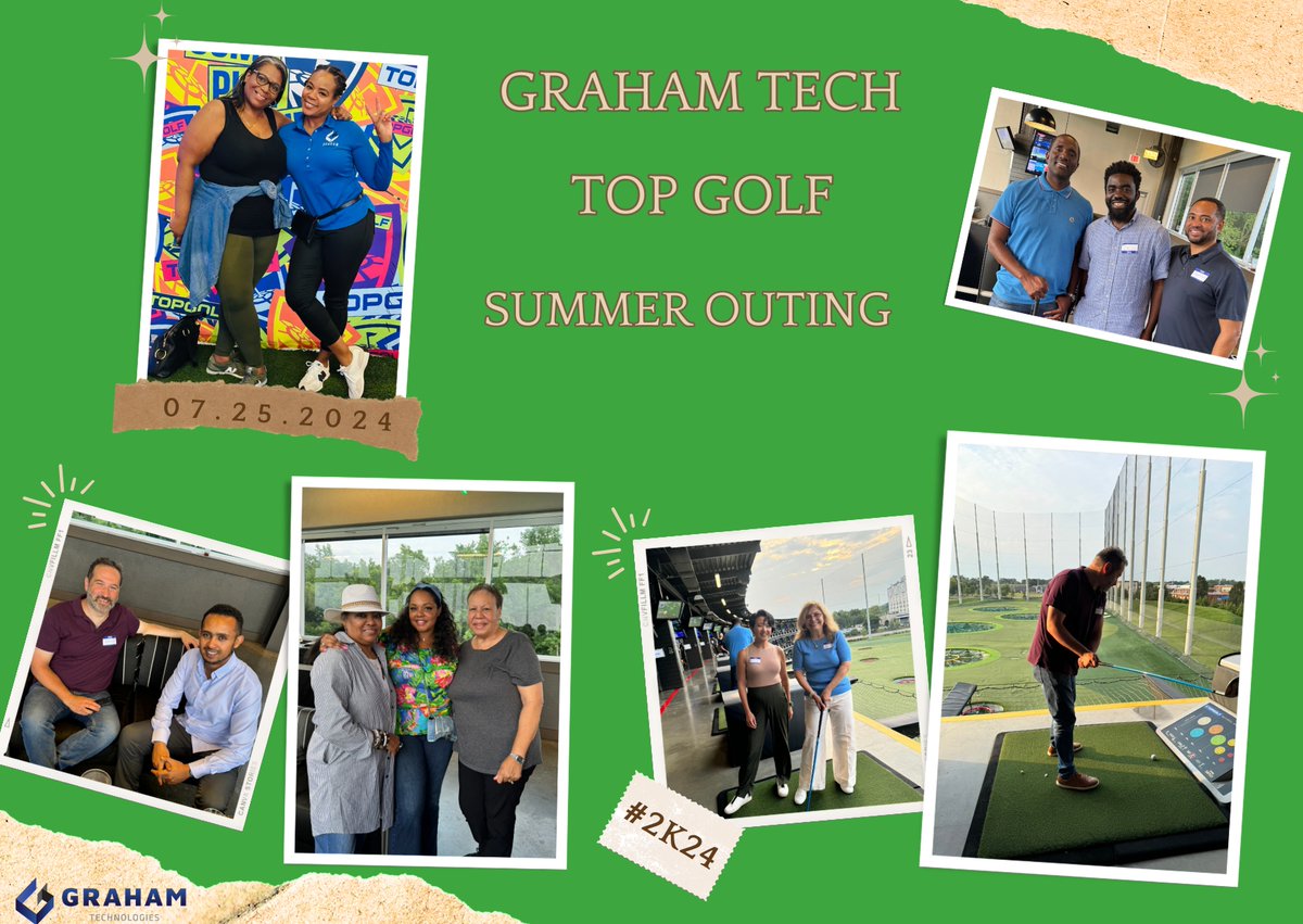 GrahamTech's tweet photo. A huge thank you to everyone who came out to our annual summer event at TopGolf in the DC area! We had an amazing time filled with fun, laughter, and friendly competition. From exciting golf games to delicious food and drinks, it was an evening to remember! #GrahamTech #TopGolfDC https://t.co/997JwosGwz