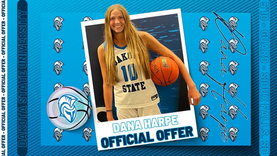 Dana Harpe (@dana_harpe) on Twitter photo After a great visit I am blessed to have received an offer from <a href="/dakotastate_wbb/">Dakota State University Women's Basketball</a>! Thank you to <a href="/DCMoe19/">David Moe</a> and <a href="/coachleier/">Jacob Leier</a>! After a great visit I am blessed to have received an offer from <a href="/dakotastate_wbb/">Dakota State University Women's Basketball</a>! Thank you to <a href="/DCMoe19/">David Moe</a> and <a href="/coachleier/">Jacob Leier</a>!