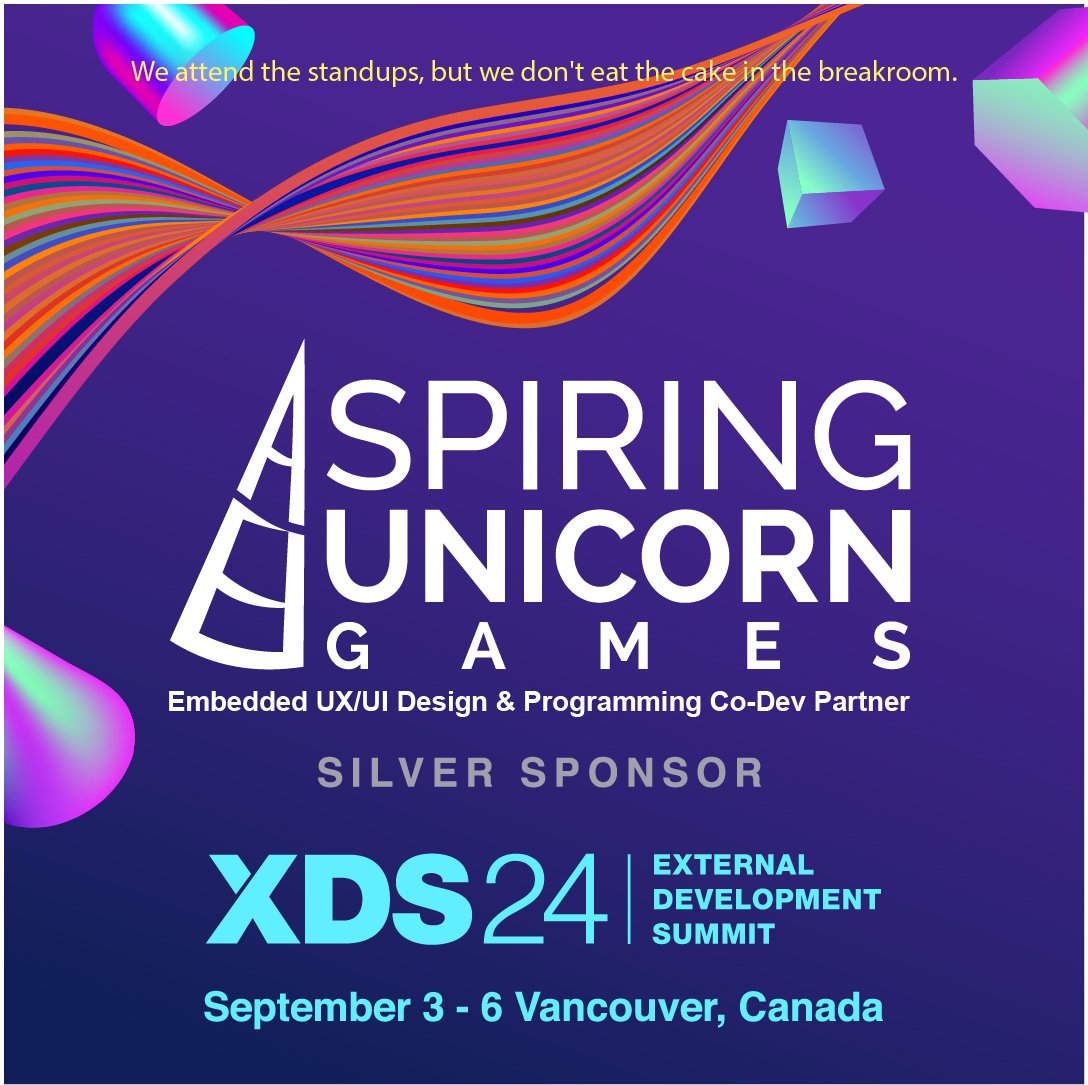 AspiringUGames's tweet photo. Aspiring Unicorn Games is sponsoring #XDS2024!

We hope to see you there!

Sign up to meet with us on XDS Connect here: https://t.co/PWio9Xy3rs https://t.co/2xvS6PfSQt