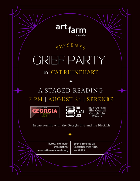 theblcklst's tweet photo. Atlanta, this event is JUST for you...
On August 24, join our #GeorgiaList partners for a one-night-only reading of GRIEF PARTY, a 2023 #GeorgiaList script from 2023 @WomenInFilm x Black List Feature Residency alum Cat Rhinehart!
Grab your tickets here: https://t.co/yjG5ggUaf9 https://t.co/E3gGvKHMBG