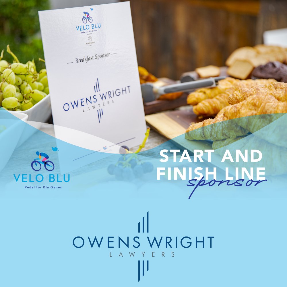 💙Owens Wright Lawyers is back again supporting Velo Blu 2024 as our Start and Finish Line Sponsor for our riders! 🚲
We are so thankful to have their support year over year!