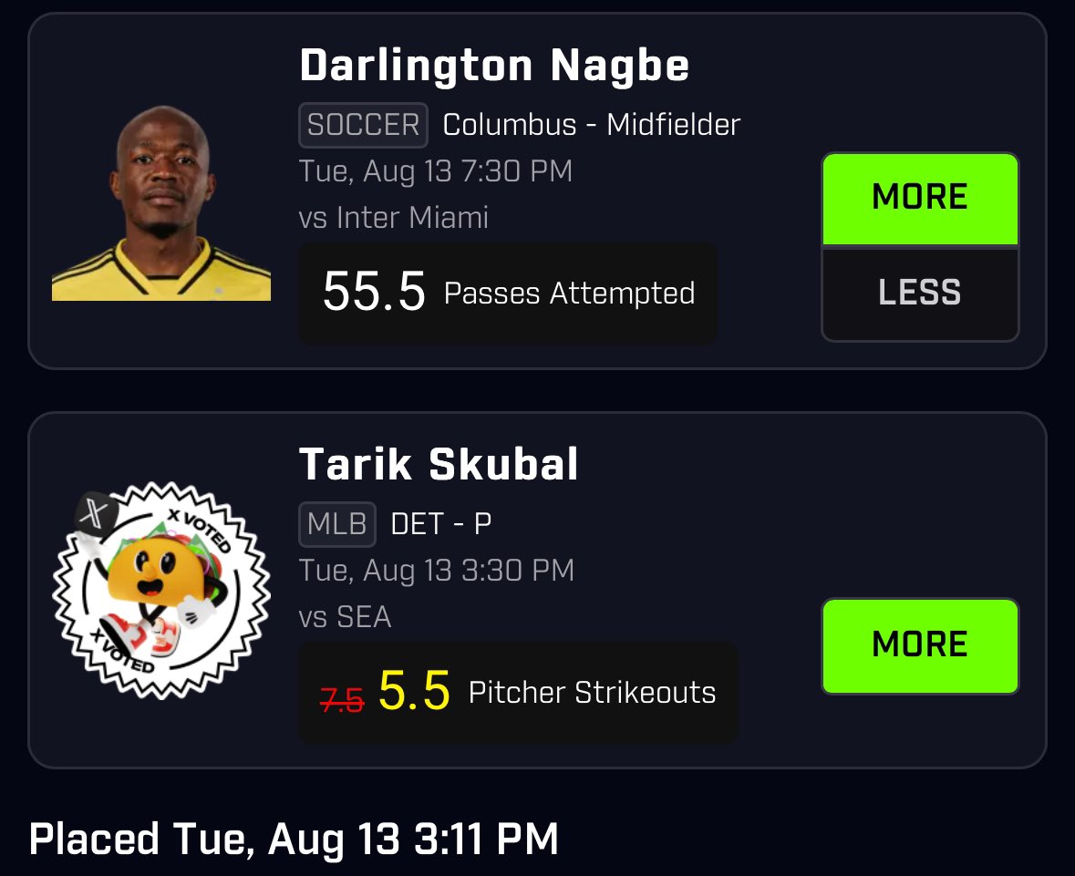 beastt_bets's tweet photo. some taco pairs if needed , can also play nagbe and santi together for .75-1u
#prizepicks #sports #sportsbetting #beastbets #soccer #nba #MLS #LeaguesCup #LigaMX #PremierLeague https://t.co/Js38Y3njAe