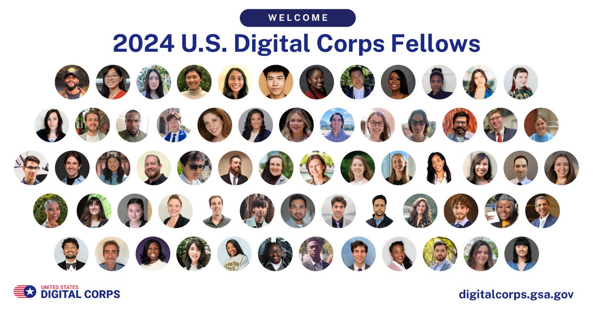 Excited to welcome the newest <a href="/USDigitalCorps/">U.S. Digital Corps</a> cohort! 70 motivated early-career technologists will support 19 agencies, with over 40 of our Fellows supporting AI and AI-enabling projects. gsa.gov/about-us/newsr…