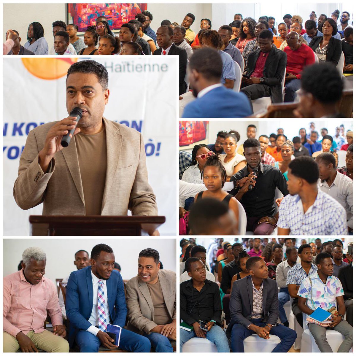 Dans le cadre de la Convention de la jeunesse, organisée par la Coalition de la jeunesse haïtienne (CJH), j'ai eu le privilège d'échanger avec de nombreux étudiants  sur les grandes questions nationales de l'heure. Aktivite a te òganize nan okazyon Jounen Entènasyonal Jenès