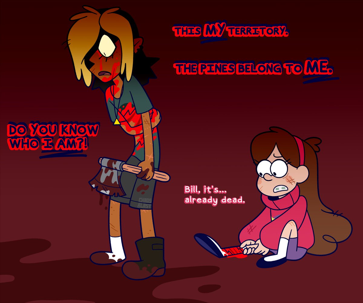chaosblast_'s tweet photo. part three of "what if the axolotl brought bill back as a human because it knows he'd hate it" 

just because bill is 'gone', doesn't mean the forests of gravity falls are any safer than before. story details in thread below! 
#GravityFalls #BillCipher #MabelPines #billford https://t.co/6bmu8PMyLd