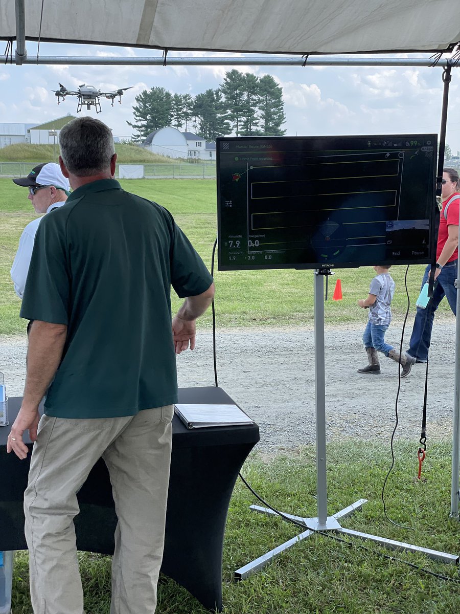 FrostSprayTech's tweet photo. Love showing off the drone. What cool technology! #DroneSprayer #WFTD2024 https://t.co/7M6hxAqm9H