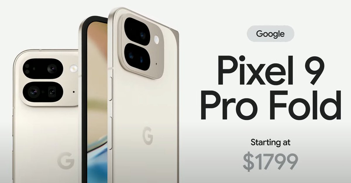bytesector's tweet image. Google #Pixel9ProFold starts at $1799 USD or $2399 CAD