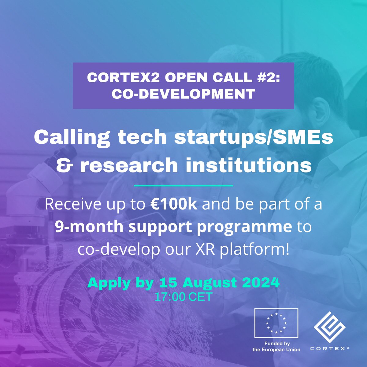 CORTEX2EU's tweet image. 🚀 Don’t miss the opportunity to apply for our #CORTEX2opencall2!

We’re looking for #XRinnovators to co-develop our cutting-edge XR platform.

The selected teams will receive 💸 up to €100k and ongoing support to develop their solutions.

Apply today 👉 cortex2.eu/open-calls/ope…