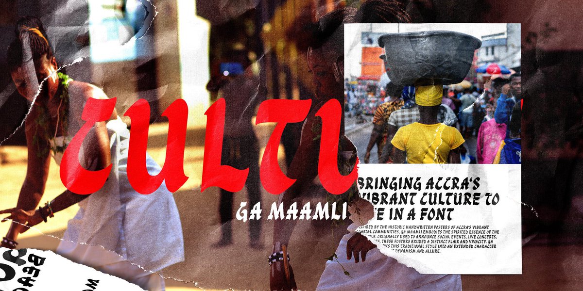 TheKennethDarko's tweet photo. 👨🏾‍🎨🇬🇭Culture meets design: These are the fonts that adorned the street corners in Teshie to announce the top parties and football matches ahead of the weekend in ‘Maamli’ and many other Ga-Dangbe coastal communities. 

I always admired the painters who painstakingly brought these ‘ads’ to life by hand. The nostalgic art form is now a reality in design-friendly digital format as @GoogleFonts officially launches the collection dubbed ‘Ga Maamli’.

🔥They were designed by three Ghanaians: David Annertey Abbey-Thompson, Afotey Clement Nii Odai, and Ama Asantewa Diaka.