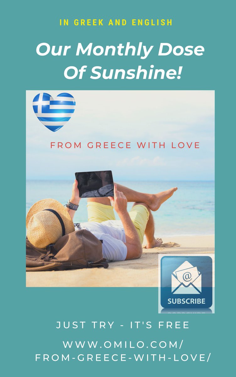 OmiloHellas's tweet photo. The "Monthly dose of Greek sunshine" of August will be sent again by email tomorrow;
News from Greece and Omilo, articles about Greek culture, in Greek and English
Curious? Then subscribe now...at
https://t.co/vhTNJrZ3tV

#omilogreeklanguageandculture #greeknews #greekarticles https://t.co/RzFP2v4Owt