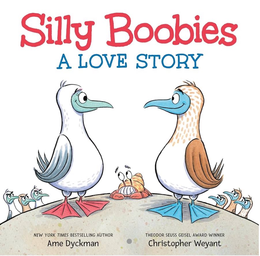 ChristophWeyant's tweet photo. It’s here!!! Happy book birthday to SILLY BOOBIES: A LOVE STORY!
Thank you to the ever- talent writer @AmeDyckman - it’s such a sweet, hilarious book about red/blue-footed boobies (& red/blue finding common ground)!!
Thanks also to fantastic editor @KelseySkea, AD @AbbyDening https://t.co/8NYO9qmKOD