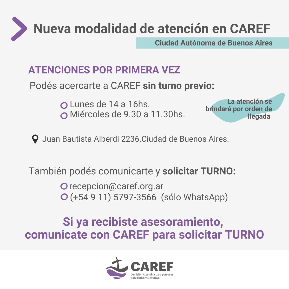 ACNURConoSur's tweet photo. 🙋🏻♂️ Asesoramiento a personas refugiadas
👥 Orientación para el acceso a derechos
📕 Asistencia socio-jurídica
Si te encontrás en Argentina 🇦🇷 y necesitás orientación, conocé los horarios y modalides de atención de #CAREF
👇🏼 https://t.co/HSkgMKzSFl
