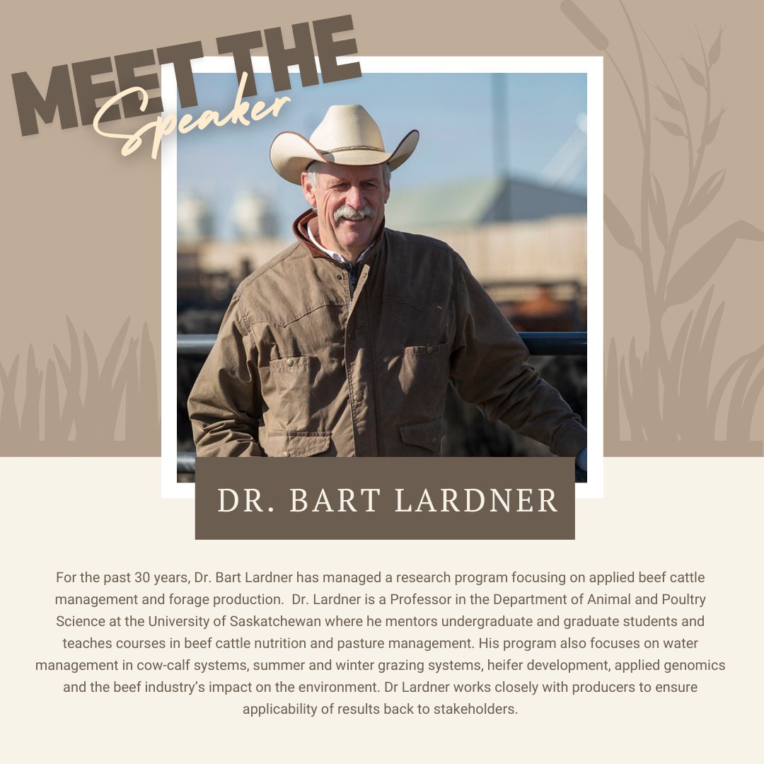 ABSoilGrazing's tweet photo. SPEAKER SPOTLIGHT! Dr. Bart Lardner

Dr. Lardner will be speaking at the Western Canada Conference on Thursday December 12, and his presentation title is Management of Forages, Livestock and Nutrient Cycling - Opportunities and Challenges. https://t.co/3MwyhdaDOh