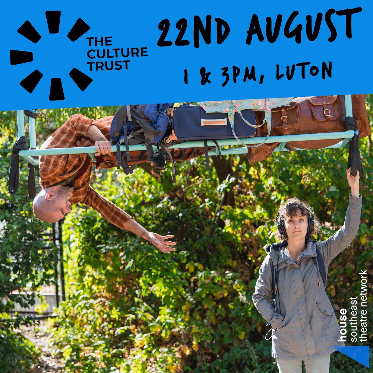 Come see us on the 22nd of August at <a href="/HatFactoryAC/">Hat Factory Arts Centre</a> ! We’re gonna take THE GUY IN THE LUGGAGE RACK to Luton and will be performing at 1 &amp; 3pm. For more info, check the link in our bio 🧳