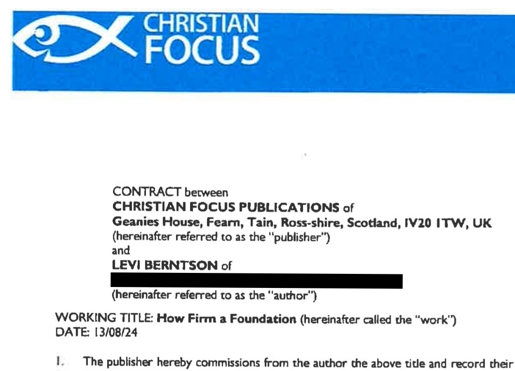 I'm excited to announce that I just signed a book contract with Christian Focus  to write  "How Firm a Foundation: The Preservation of Scripture in Historical, Biblical, and Theological Perspective," Reformed Exegetical and Doctrinal Studies (REDS), edited by Fesko and Barrett.