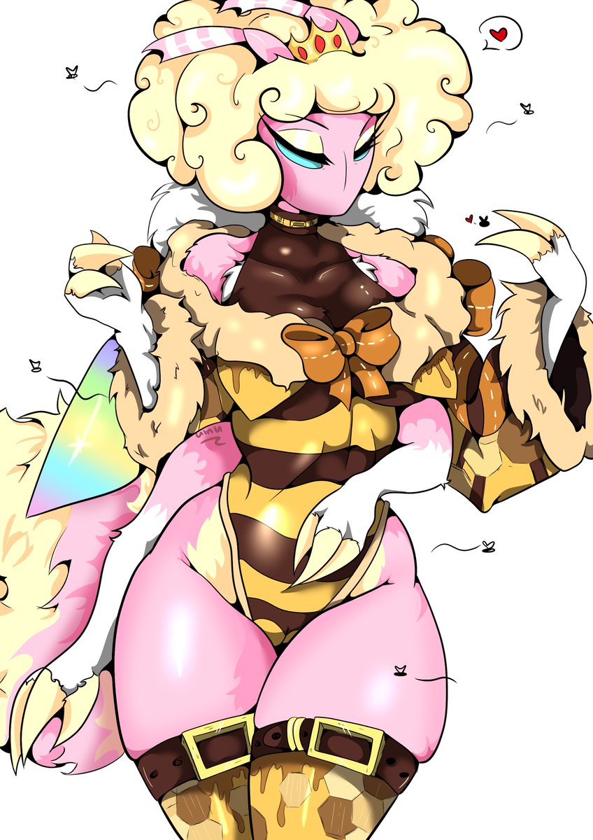 Kekritar's tweet image. Thank you @SKULLiiBOO for this beautiful outfit idea. Go check it out everyone!

Here&apos;s me, wearing the gorgeous getup. I figured it would fit considering she is already a bee~

#ocart #drawchallenge #artchallenge #queenbee #furryartist