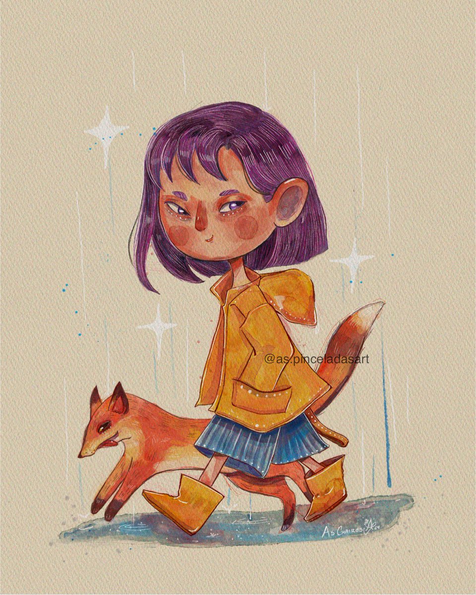 aschaires01's tweet photo. Hortensia y Kaply en un día lluvioso ☔️
Podrían identificar si esta ilustración es digital o tradicional?????

#illustration #procreate #procreateart #watercolor #rainydays #kidlitart #kidlit #childrenillustration #kidlitartists #childrenbook_illustration https://t.co/djfKYeuEpO