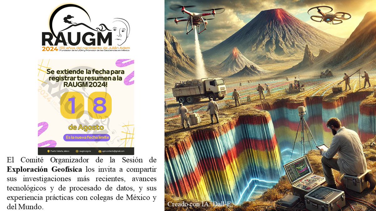 MarioAFAr's tweet image. No pierdas la oportunidad de ser parte del evento de la Asociación de Geocientíficos más grande de México, la Reunión Anual de la Unión Geofísica Mexicana.

Últimos días, fecha límite: 18 de agosto de 2024.

Sitio web: raugm.org.mx

#Geophysics #Geofísica