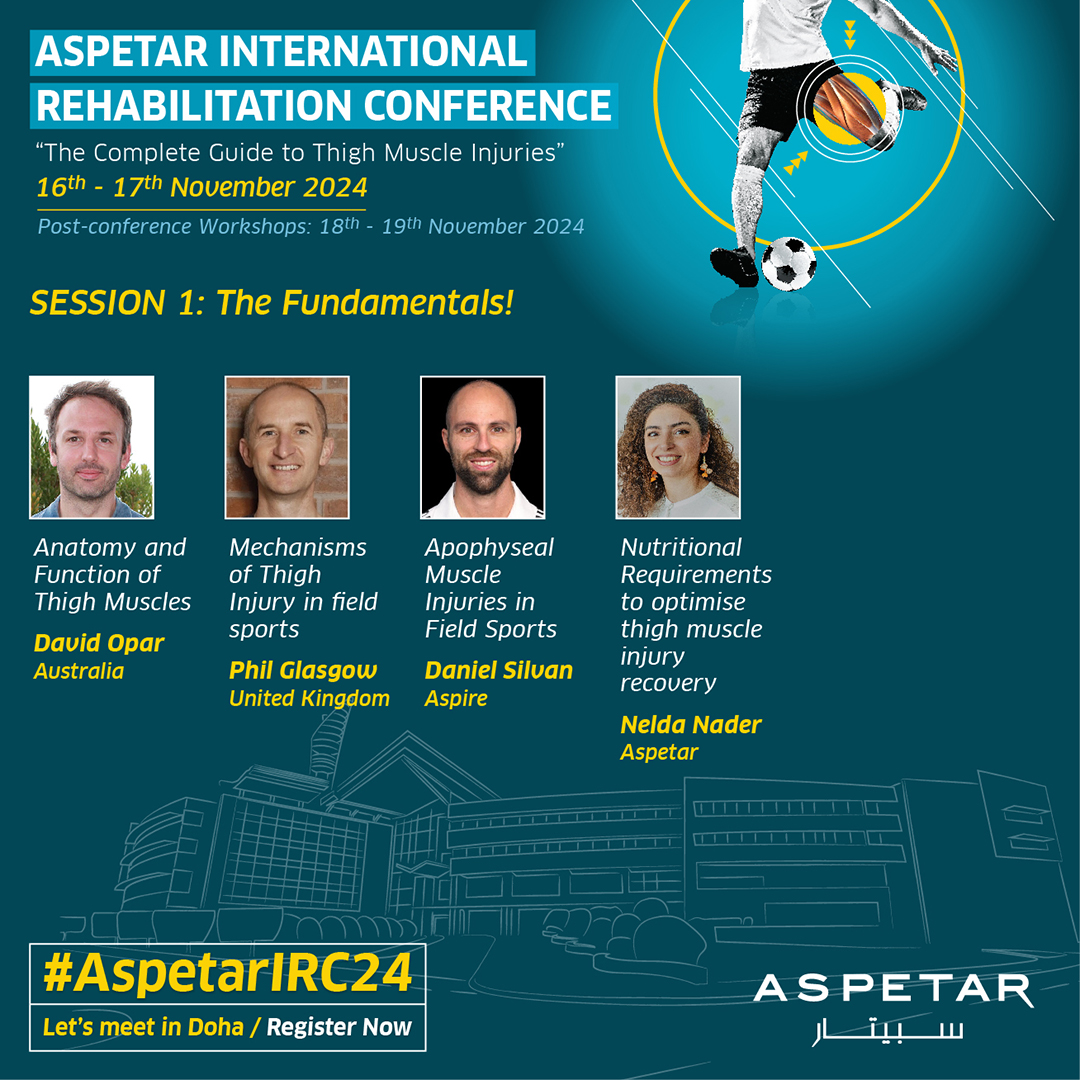 Enda King PhD (@enda_king) on Twitter photo Just over 3 months to go to #AspetarIRC24 and what better way to open it that with a faculty of international experts on "The Fundamentals" of thigh muscle injury
<a href="/davidopar/">David Opar</a> <a href="/SPRINT_ACU/">SPRINT Research Centre</a>
<a href="/philglasgow/">Phil Glasgow</a> <a href="/IRFUSportsMed/">IRFU Sports Medicine</a> <a href="/IrishRugby/">Irish Rugby</a>
<a href="/PhysioDMSilvan/">DMSilvan</a> <a href="/Aspire_Academy/">Aspire Academy 🇶🇦 أكاديمية أسباير</a>
<a href="/NeldaNader/">Nelda Nader</a> <a href="/Aspetar/">Aspetar سبيتار</a> Just over 3 months to go to #AspetarIRC24 and what better way to open it that with a faculty of international experts on "The Fundamentals" of thigh muscle injury
<a href="/davidopar/">David Opar</a> <a href="/SPRINT_ACU/">SPRINT Research Centre</a>
<a href="/philglasgow/">Phil Glasgow</a> <a href="/IRFUSportsMed/">IRFU Sports Medicine</a> <a href="/IrishRugby/">Irish Rugby</a>
<a href="/PhysioDMSilvan/">DMSilvan</a> <a href="/Aspire_Academy/">Aspire Academy 🇶🇦 أكاديمية أسباير</a>
<a href="/NeldaNader/">Nelda Nader</a> <a href="/Aspetar/">Aspetar سبيتار</a>