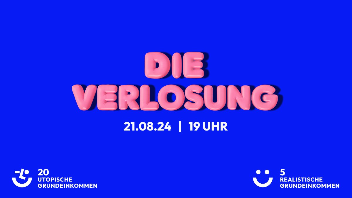 Achtung! Achtung! Nächste Woche Mittwoch ist es wieder so weit. ☝️

Wir verlosen wieder 25 #Grundeinkommen und wünschen natürlich allen viel Glück! 🍀

Hier gehts zur Anmeldung: mein-grundeinkommen.de/verlosung