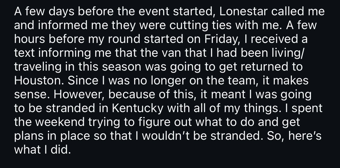 If this is true, what Lonestar did to Chandler Kramer is crazy! I get that things happen and contracts get terminated… but to leave a guy stranded and seemingly not giving him time to figure out what to do is just wrong!