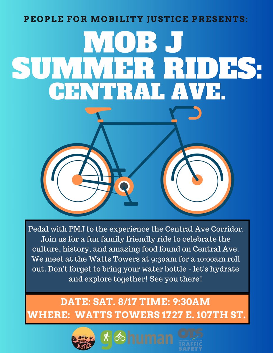 Let's ride on Saturday to #experiencecentralave we start at the Watts Towers at 9:30a #wattstowers #dunbarhotel #afamfirefighters <a href="/GoHumanSoCal/">GoHumanSoCal</a>