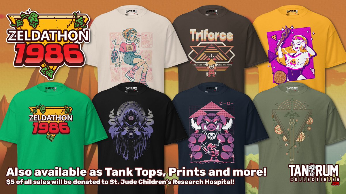 Today is <a href="/Zeldathon/">Zeldathon</a> day and I'm extremely excited to share my tee design for Zeldathon 1986, as well as all of the other banger designs we have available!