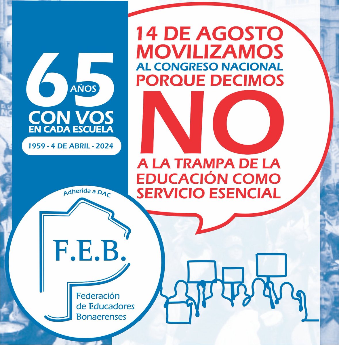 LaFEB's tweet photo. 📢 Mañana #Movilizamos al #Congreso Nacional
🚨 MARCHAMOS por:
👉El Derecho a la Educación Pública.
👉Por la defensa de Derecho a Huelga
👉Por mayor Inversión en Educación
🔴 NO a la TRAMPA de la EDUCACIÓN como SERVICIO ESENCIAL
✅ CONCENTRAMOS a las 10 en Pje. Rivarola 176 https://t.co/lsuA51VbMa