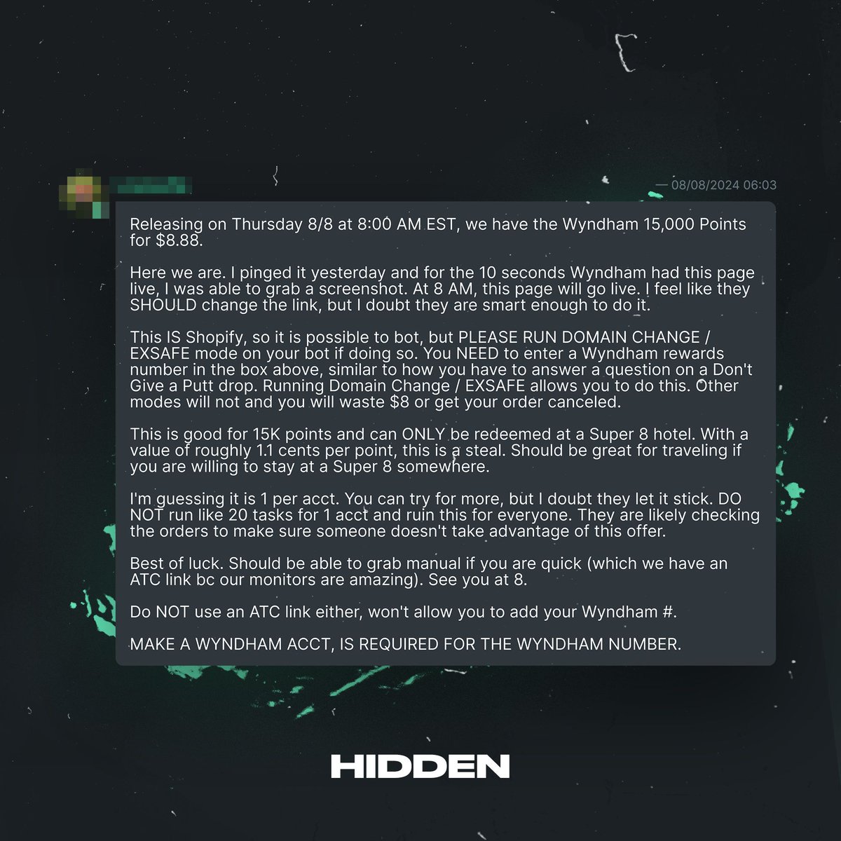 ✅ High ROI, niche flip
✅ Detailed &amp; timely guide
✅ Further expert tips and insight

Members easily made 2000% ROI on this flip; did you manage to find this flip? 🕵️ 
hub.ahiddensociety.com