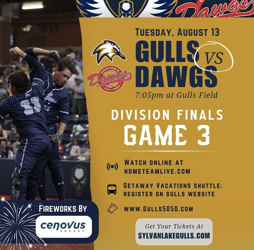Sylvan Lake Gulls (@sylvanlakegulls) on Twitter photo Do or die
🗓️ Tuesday, August 13
🆚 <a href="/Okotoks_Dawgs/">Okotoks Dawgs Baseball</a>
🏟️ Gulls Field
⏰ 7:05pm MST | Doors Open 90mins before
🎟️ bit.ly/43vtKZB | Powered by Vesta
📺 HomeTeamLive.com Do or die
🗓️ Tuesday, August 13
🆚 <a href="/Okotoks_Dawgs/">Okotoks Dawgs Baseball</a>
🏟️ Gulls Field
⏰ 7:05pm MST | Doors Open 90mins before
🎟️ bit.ly/43vtKZB | Powered by Vesta
📺 HomeTeamLive.com