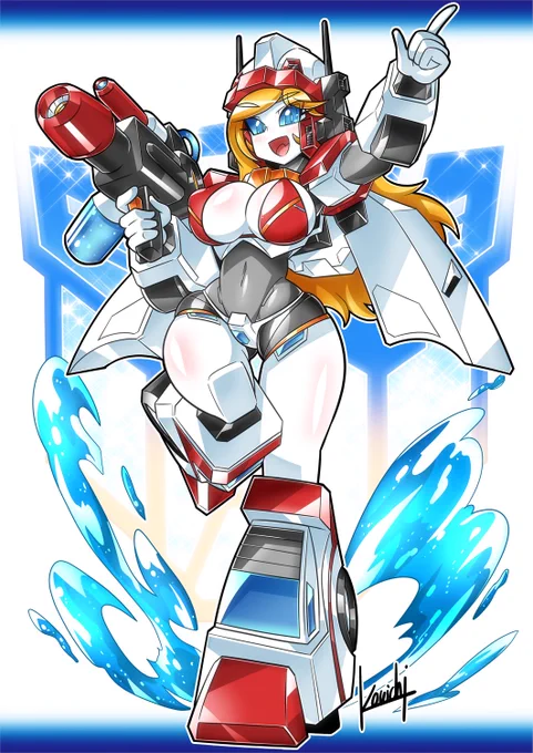 【Skeb】「トランスフォーマー 超神マスターフォース」より『ミネルバ』(水着ver.)のリクをいただきました!ありがとうございます!  通常ミネルバとロボミネルバをニコイチしアレンジしました! 顔はオレンジにするか最後まで悩みましたが、我が癖に従いますた( ■