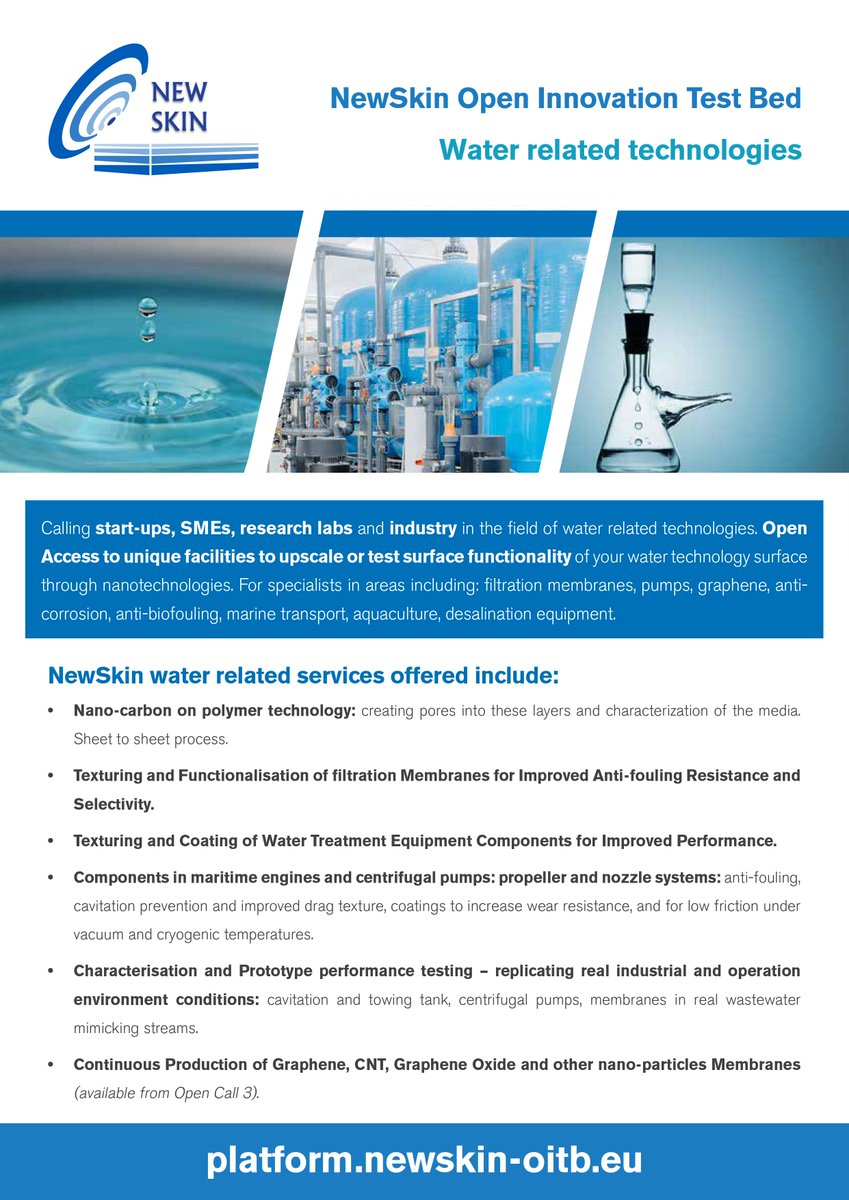 Join us at AQUA 2024 to discover what nano-surface, coating &amp; membrane technology innovations NewSkin can help the aquaculture sector accelerate to market! 
🗓️26-30 August 2024
🚩#AQUA2024 Copenhagen Denmark
👉platform.newskin-oitb.eu/news/
#H2020 #NewSkinOITB #Upscale #Test #Accelerate