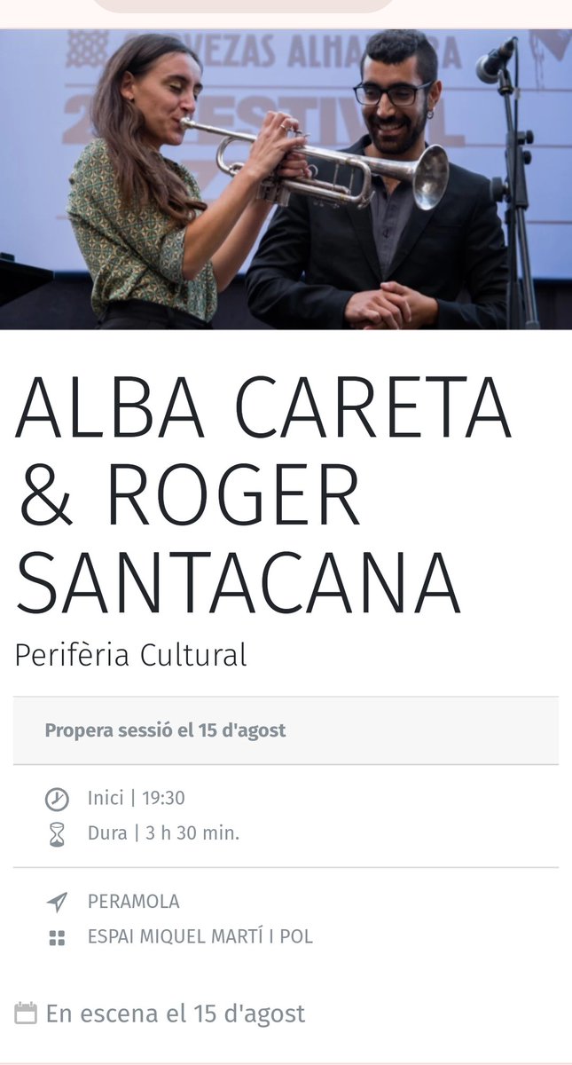 CompanyStas's tweet photo. #15agost24
5hV @xavisarria @niussmusic @MaluksGrup
a Villena/@RaboLagartifest

7hV
~@ceskfreixas a LaBisbal dEmpordà/Rigotaverna
~#AlbaCareta @RogerSantacana a Peramola/parc
~#EmmaYuzz a Vallfogona del Ripollès
~"Matías Sangüesa" a Cinctorres

8hV #Bru a Mollerussa/cal Jaques https://t.co/n8qxireO1c