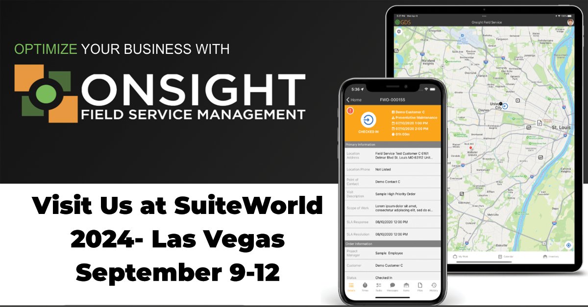 GlobalDataSvcs's tweet image. Looking forward to showcasing OnSight Field Service Management at Oracle SuiteWorld 2024! Don't miss our live demo session. Stay tuned! #OracleSuiteWorld #NetSuite #TechDemo