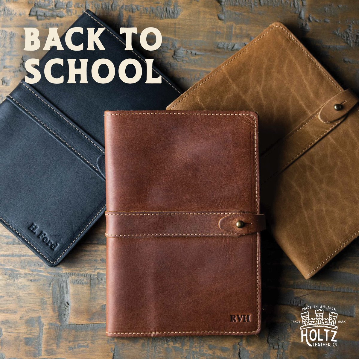 Head back to school with a snazzy Holtz Journal by your side #Back2School #handmade #journal #journalism #school holtzleather.com