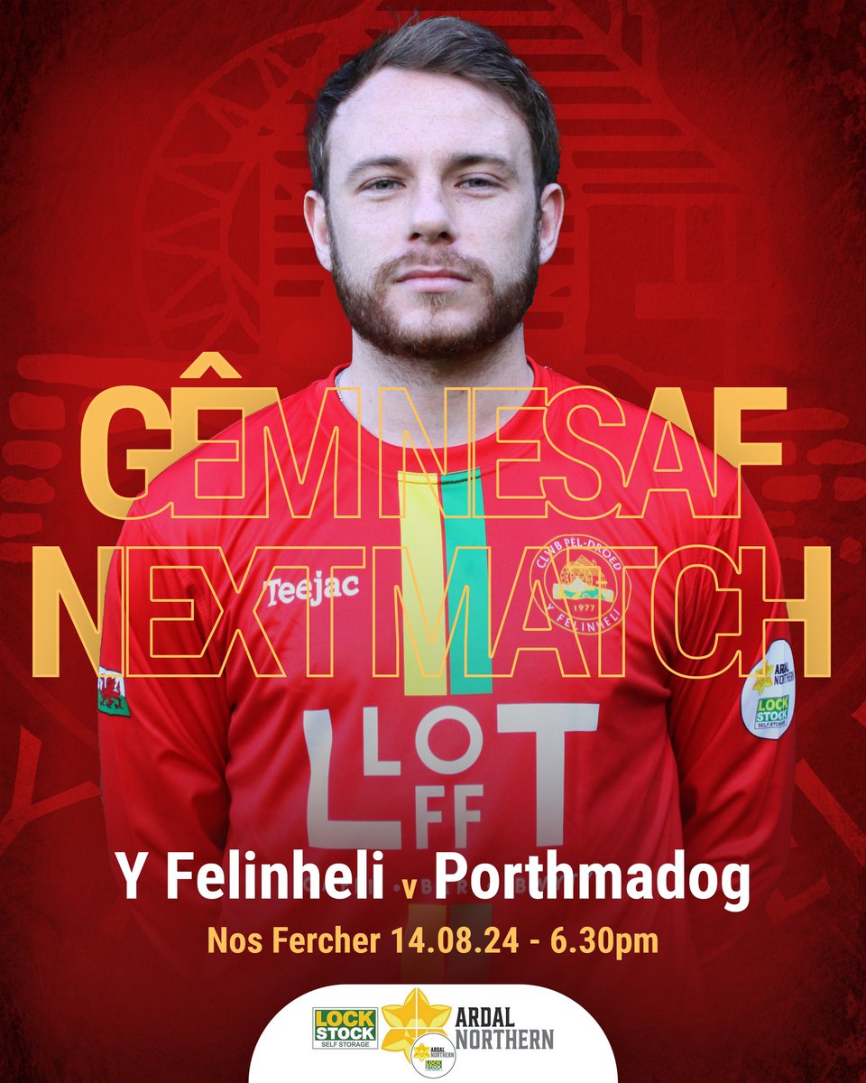 cpdyfelinheli's tweet photo. ⚽️ Gêm nos fory!

🆚 @CPDPorthmadogFC 
🏆 @ArdalNorthern NW
📍 Cae Seilo
🗓 14.08.24
⏱ 18:30

Dewch i gefnogi’r hogia! 💪🏻🔴🟡🟢 https://t.co/C33C9bg1aY