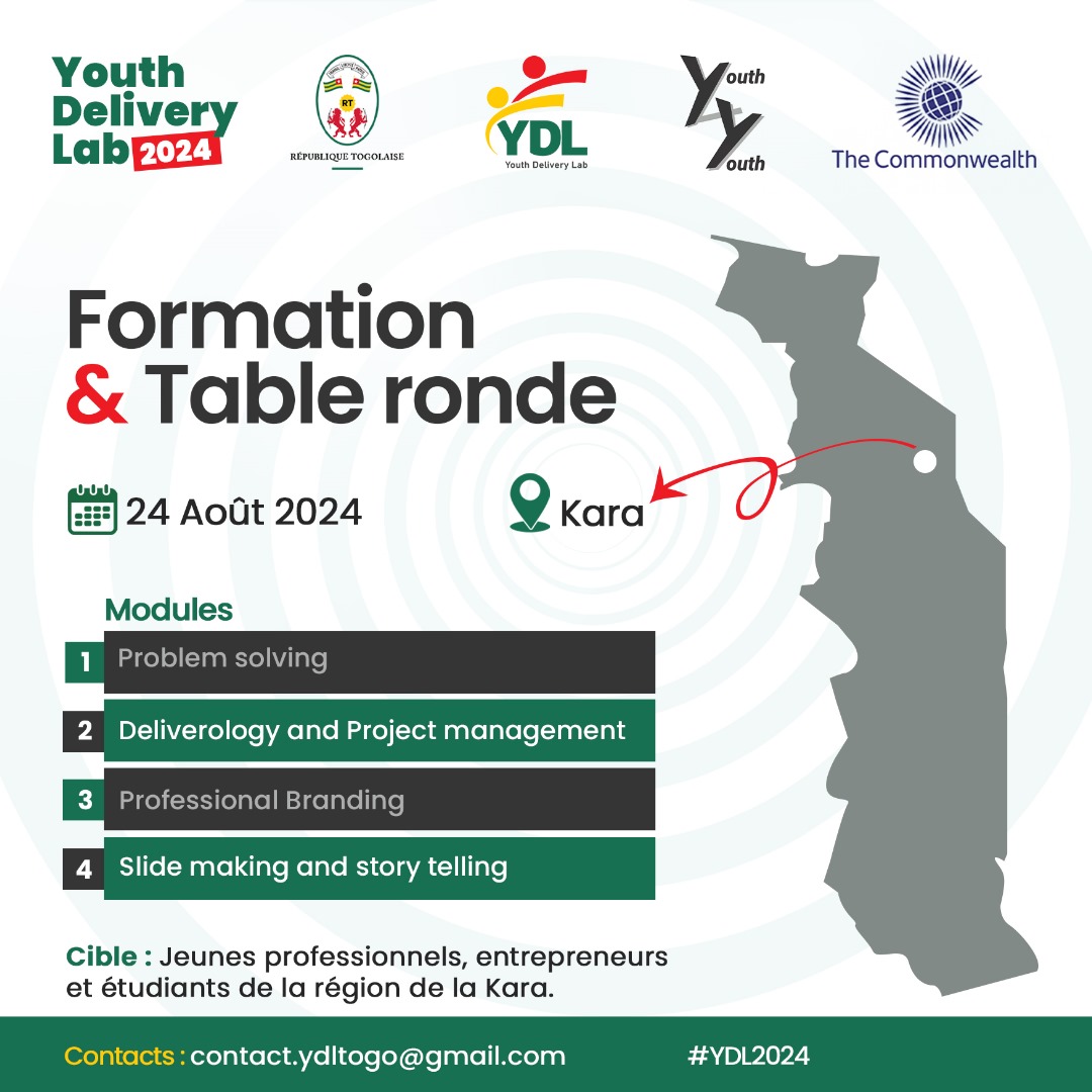 Youth for Youth pose ses valises à Kara ! RDV ce 24 Aaoût pour un package de formation sur les Soft Skills et la tenue d'une Kara Youth Delivery Lab. Inscrivez vous sur le urlz.fr/rFLU
#KaraYDL