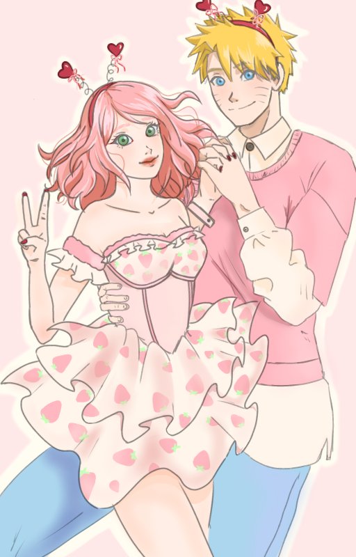 Lo subiré de nuevo porque no puedo editar el otro jaja 
#Narusaku #sakuraharuno #NarutoUzumaki #fanart