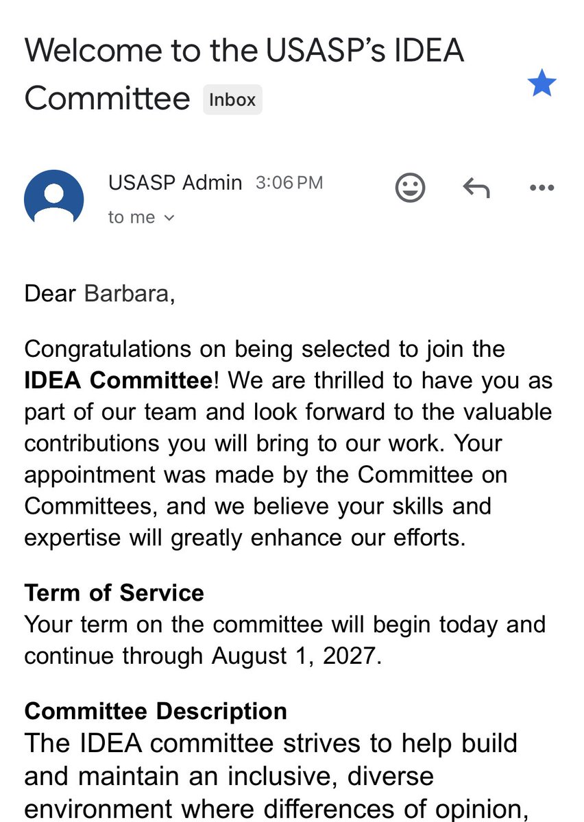 BenowitzBarbara's tweet image. Truly an honor to have been selected for this position :) We can make a difference and it starts NOW. #DEI #MakeADifference #usasp #USASPIDEA