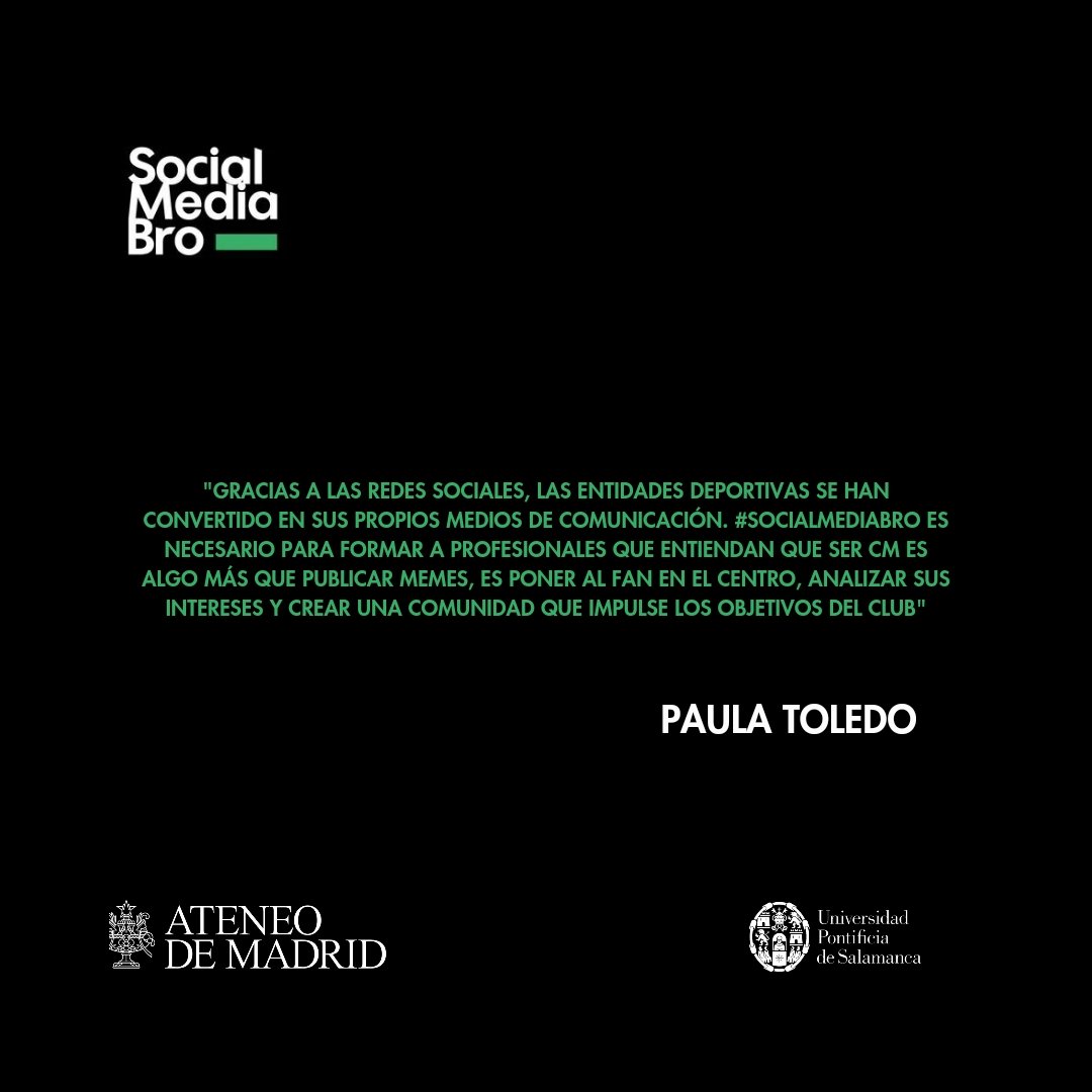 🗣 Paula Toledo

"#SocialMediaBro es necesario para formar a profesionales que entiendan que ser CM es algo más que publicar memes, es poner al fan en el centro, analizar sus intereses y crear comunidad que impulse los objetivos" 🔝

¡MATRICÚLATE en hola@socialmediabro.es!