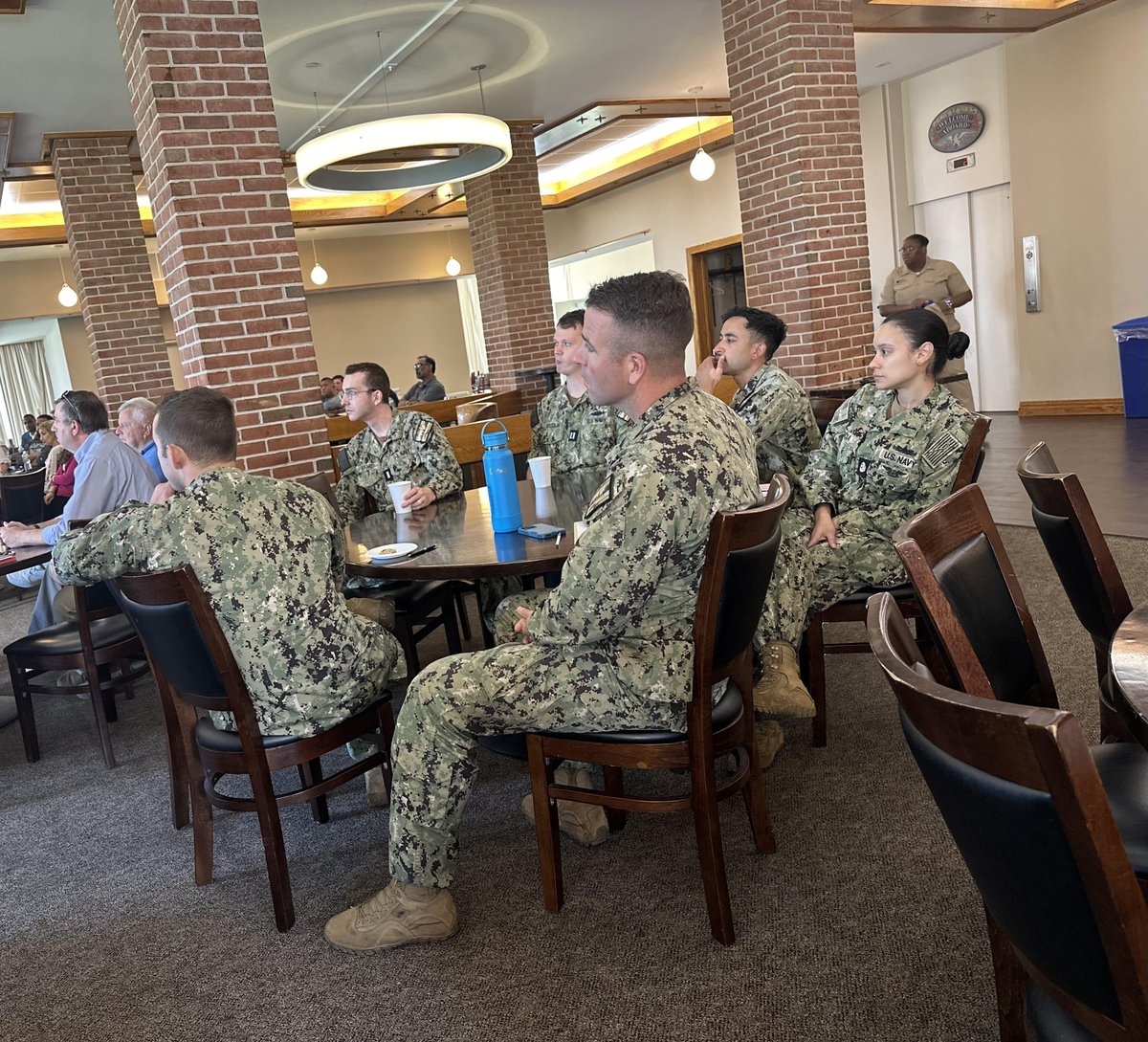 MaritimeCollege's tweet photo. Exciting times at SUNY Maritime! Faculty and staff joined RADM John Okon at his first town hall to discuss the visionary future and provide feedback. This is the first in a series of listening sessions the Admiral intends to hold throughout the year. https://t.co/QZ7KxjbPia