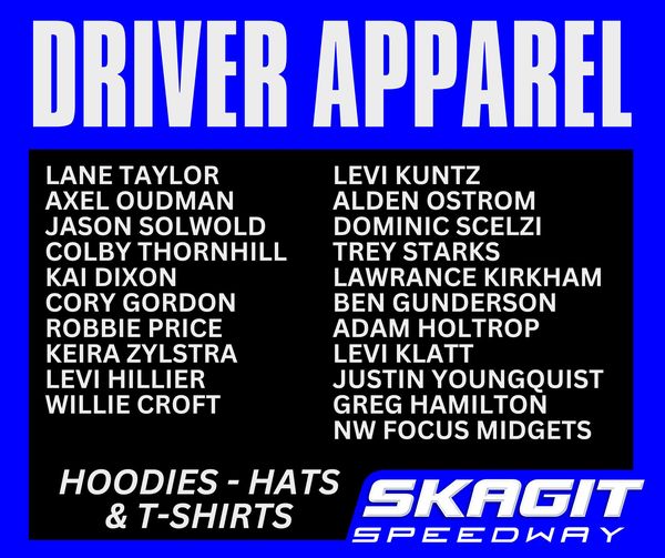 skagitspeedway's tweet photo. DRIVER APPAREL BOOTH!

Did you know we have a booth in the souvenir area that has our driver apparel available every night!

$25-$28 T-shirts
$45-$48 Hoodies
$25-$30 Hats

See the booth for pricing on additional items. https://t.co/ndqEoIu9ji