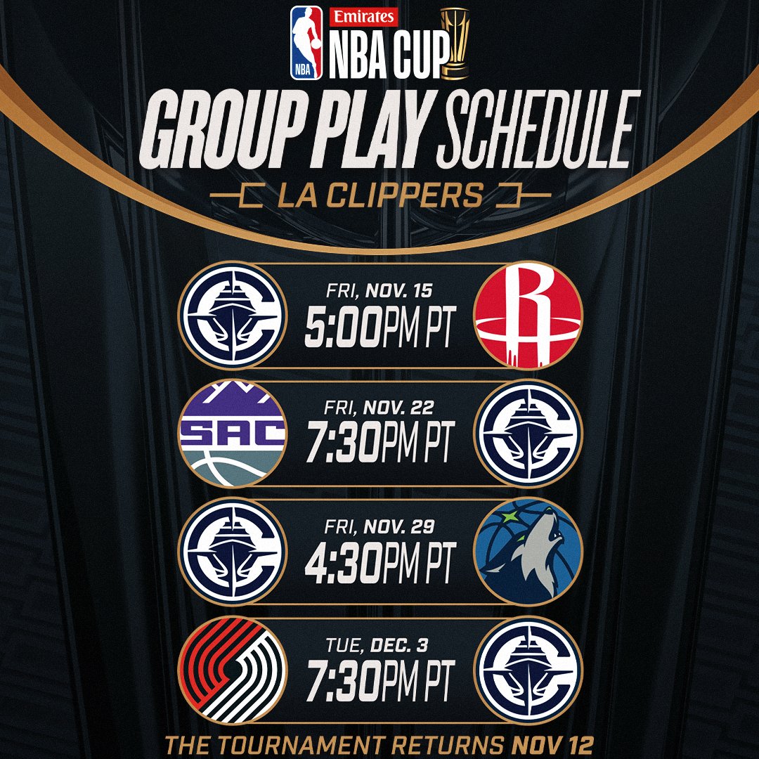 our 2024 NBA Cup group play schedule ⤵️
