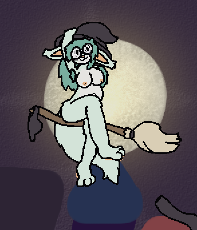 In the darkest nights, one can hear the wolves howl, and the see the crows fly... wait, no, that's... a pair of panties????

My side of an art trade with <a href="/cheesynsfw/">cheesynsfw</a> , featuring their lovely witch Agatha!