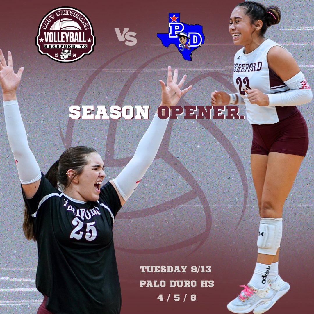 Today we start our season off at Palo Duro - Come support your Lady Whitefaces!!!! 🏐🩶