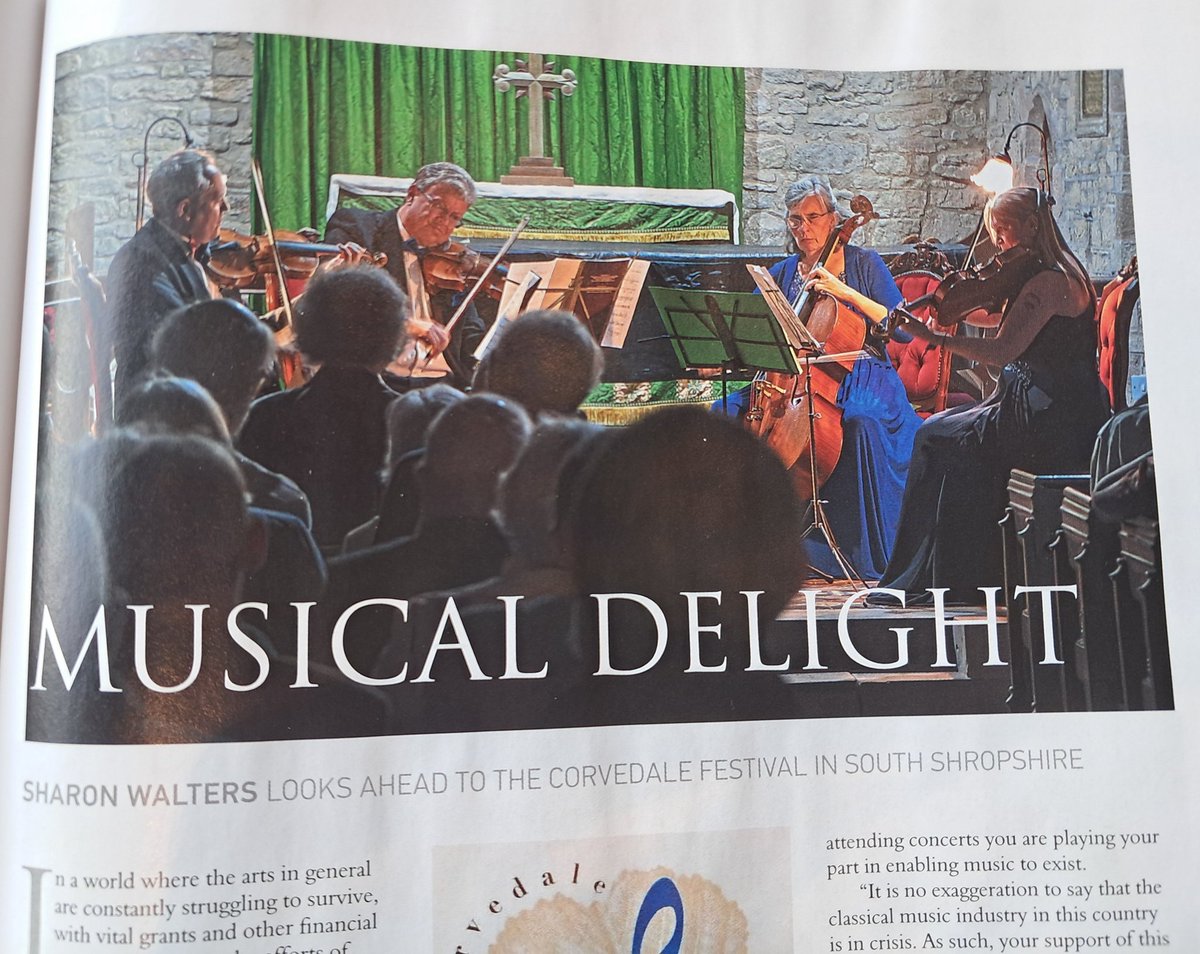 Delighted to have been featured in July's Shropshire Magazine in a fab article highlighting our residency at the forthcoming Corvedale Festival. 

Look forward to seeing you there, September 20th - 28th.