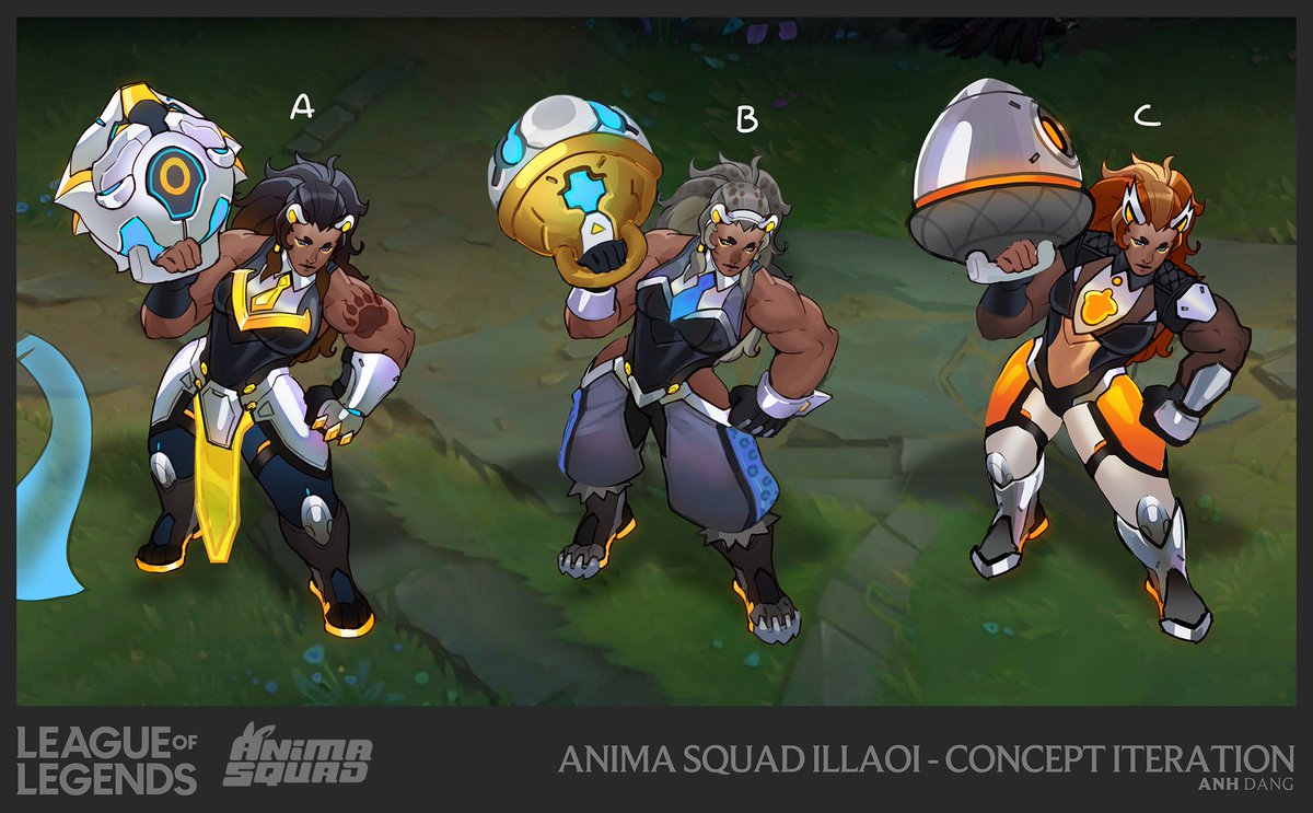 Oops I never posted these up but I worked on Anima Squad Illaoi 
#LoLDevArt